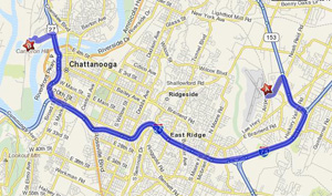 Map to Tennessee Rand Company