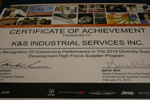 Chrysler Certificate of Achievement